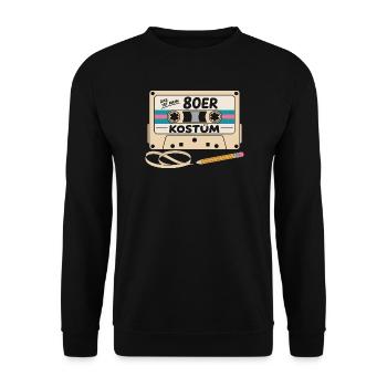 Das ist mein 80er Kostüm Karneval Mottoparty - Unisex Pullover - Schwarz - Vorne - Alina (178cm) & Michal (187cm)