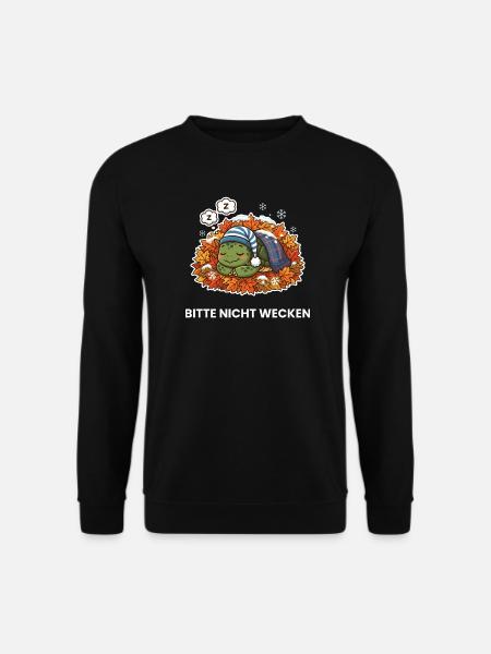Schlafende Schildkröte im Herbstlaub - Unisex Pullover - Schwarz