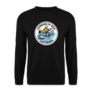 Wildwasser SUP Roboter Wildnis Paddler Design - Unisex Pullover - Schwarz - Vorne - Alina (178cm) & Michal (187cm)