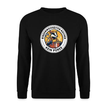 Koch Kochen Küchenchef Kartoffelstampfer T-Shirt - Unisex Pullover - Schwarz - Vorne - Alina (178cm) & Michal (187cm)