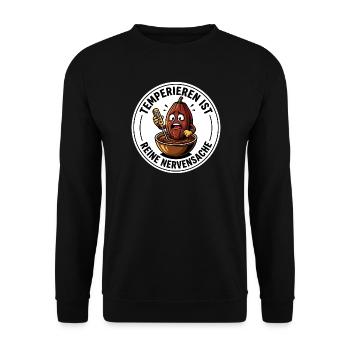 Schokolade Temperieren Chocolatier Konditor T-Shir - Unisex Pullover - Schwarz - Vorne - Alina (178cm) & Michal (187cm)