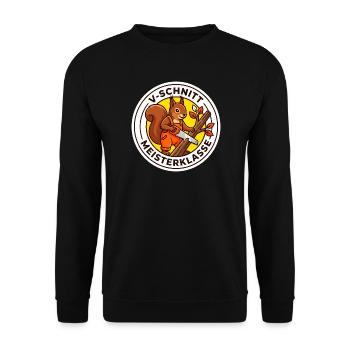 Eichhörnchen V-Schnitt Meisterklasse Baum Shirt - Unisex Pullover - Schwarz - Vorne - Alina (178cm) & Michal (187cm)