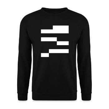 Geometrische Noir-Muster - Unisex Pullover - Schwarz - Vorne - Alina (178cm) & Michal (187cm)