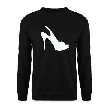 Silhouette Stöckelschuh – Schwarze Eleganz - Unisex Pullover - Schwarz - Vorne - Alina (178cm) & Michal (187cm)