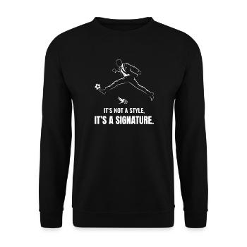Es ist kein Stil, es ist ein Markenzeichen – Fußball - Unisex Pullover - Schwarz - Vorne - Alina (178cm) & Michal (187cm)