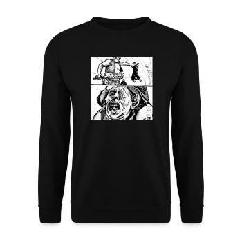 Ein Troll im Dungeons Fantasy-Tinte - Unisex Pullover - Schwarz - Vorne - Alina (178cm) & Michal (187cm)