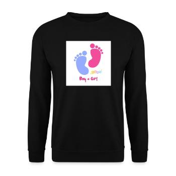 Fußabdruck Duo Baby Boy Girl - Unisex Pullover - Schwarz - Vorne - Alina (178cm) & Michal (187cm)