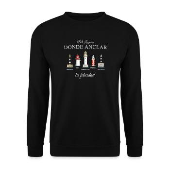 Balearen, Ibiza, Formentera, Mallorca, Menorca - Unisex Pullover - Schwarz - Vorne - Alina (178cm) & Michal (187cm)