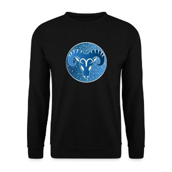 Tierkreiszeichen: Widder - Unisex Pullover - Schwarz - Vorne - Alina (178cm) & Michal (187cm)