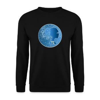 Sternzeichen: Jungfrau - Unisex Pullover - Schwarz - Vorne - Alina (178cm) & Michal (187cm)