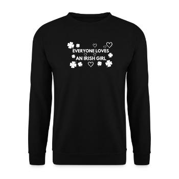 Jeder liebt ein irisches Mädchen St. Patrick's Pride - Unisex Pullover - Schwarz - Vorne - Alina (178cm) & Michal (187cm)