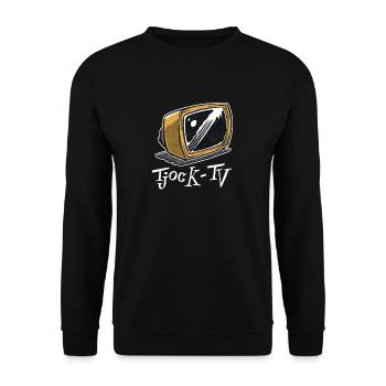 Dicker Fernseher - Unisex Pullover - Schwarz - Vorne - Alina (178cm) & Michal (187cm)