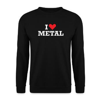 Ich Herz Metal - Unisex Pullover - Schwarz - Vorne - Alina (178cm) & Michal (187cm)