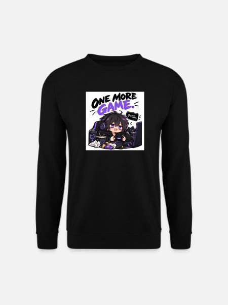 One More Game: Chibi Gamer Stil - Unisex Pullover - Schwarz