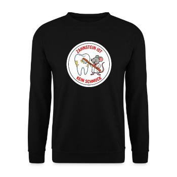 Tierzahnheilkunde Maus Zahnstein Spruch Shirt - Unisex Pullover - Schwarz - Vorne - Alina (178cm) & Michal (187cm)