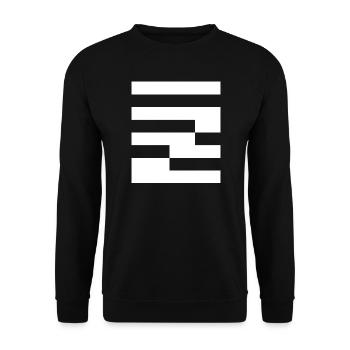 Balkengitter-Abstract - Unisex Pullover - Schwarz - Vorne - Alina (178cm) & Michal (187cm)