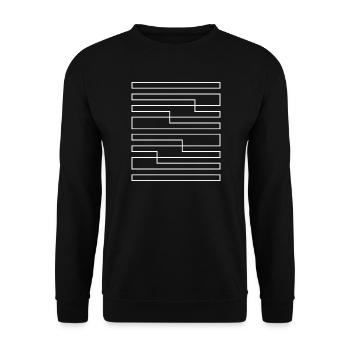 Geometrie der linearen Linien - Unisex Pullover - Schwarz - Vorne - Alina (178cm) & Michal (187cm)