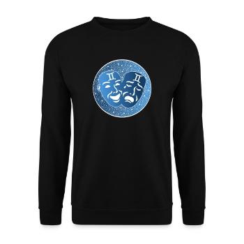 Tierkreiszeichen: Zwillinge - Unisex Pullover - Schwarz - Vorne - Alina (178cm) & Michal (187cm)
