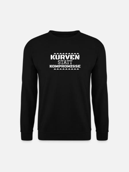 Kurven statt Kompromisse - Unisex Pullover - Schwarz