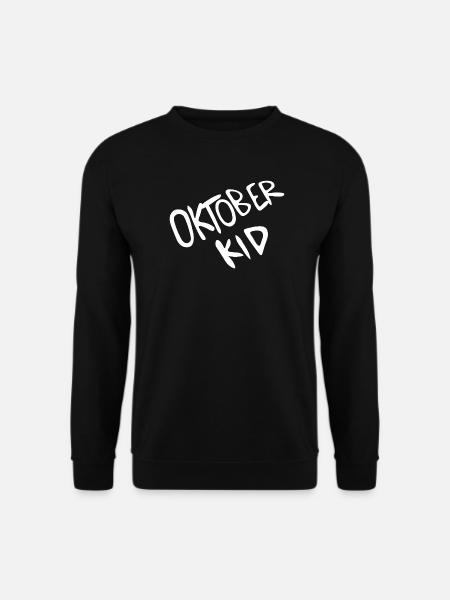 Oktober Kid Schriftprint - Unisex Pullover - Schwarz