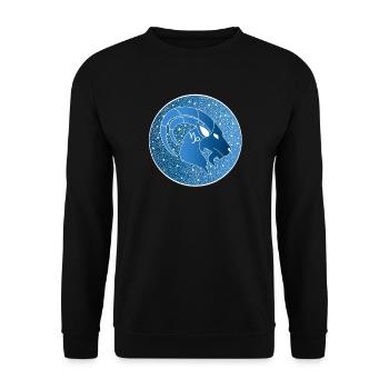 Tierkreiszeichen: Steinbock - Unisex Pullover - Schwarz - Vorne - Alina (178cm) & Michal (187cm)