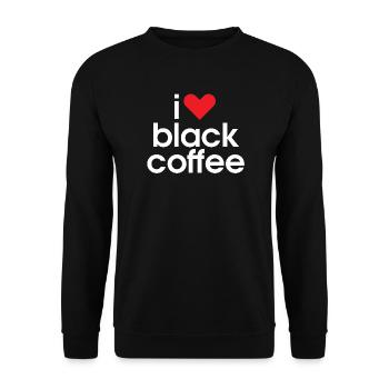 Ich liebe schwarzen Kaffee - Unisex Pullover - Schwarz - Vorne - Alina (178cm) & Michal (187cm)