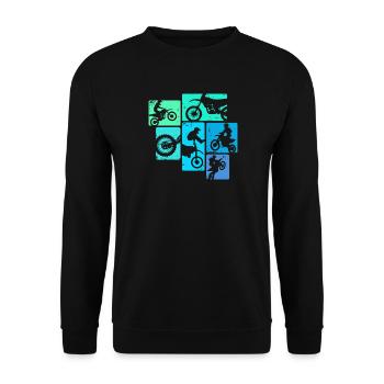 Dirt Bike Motocross Enduro Motorrad Kinder - Unisex Pullover - Schwarz - Vorne - Alina (178cm) & Michal (187cm)