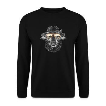 Rhönschaf Wanderer - Unisex Pullover - Schwarz - Vorne - Alina (178cm) & Michal (187cm)