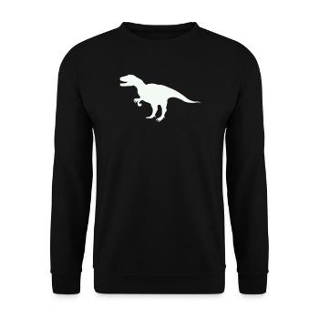 T-Rex Silhouette im Retro-Look - Unisex Pullover - Schwarz - Vorne - Alina (178cm) & Michal (187cm)