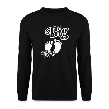 Großbruder Motiv Fußabdrücke - Unisex Pullover - Schwarz - Vorne - Alina (178cm) & Michal (187cm)