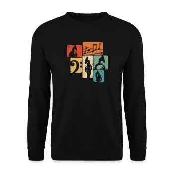 Sousaphon Retro Blasmusik Musiker Sousaphonist - Unisex Pullover - Schwarz - Vorne - Alina (178cm) & Michal (187cm)
