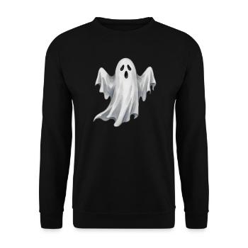 Gruseliges Gespenst Halloween Kostüm Ersatz  - Unisex Pullover - Schwarz - Vorne - Alina (178cm) & Michal (187cm)