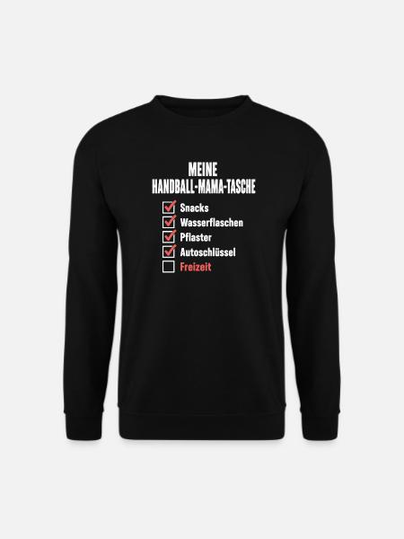Handball Mama Tasche – Snacks, Pflaster, Freizeit? - Unisex Pullover - Schwarz