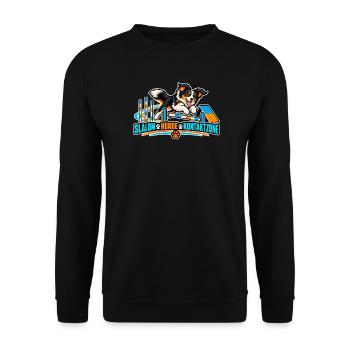 Hund Agility Slalom Hürde - Unisex Pullover - Schwarz - Vorne - Alina (178cm) & Michal (187cm)