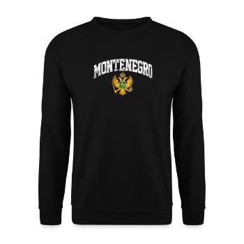 Montenegro - Wappen - Adler - Balkan - Unisex Pullover - Schwarz - Vorne - Alina (178cm) & Michal (187cm)