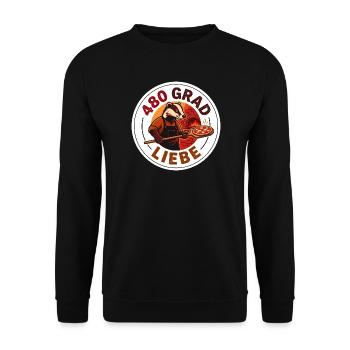 Neapel Pizza Bäcker 480 Grad Gastronomie Motiv - Unisex Pullover - Schwarz - Vorne - Alina (178cm) & Michal (187cm)