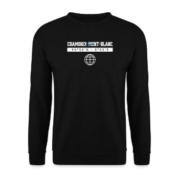 Chamonix-Mont-Blanc Frankreich Koordinaten - Unisex Pullover - Schwarz - Vorne - Alina (178cm) & Michal (187cm)