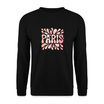 Paris Pastel Pop Art Mädchen Chic - Unisex Pullover - Schwarz - Vorne - Alina (178cm) & Michal (187cm)