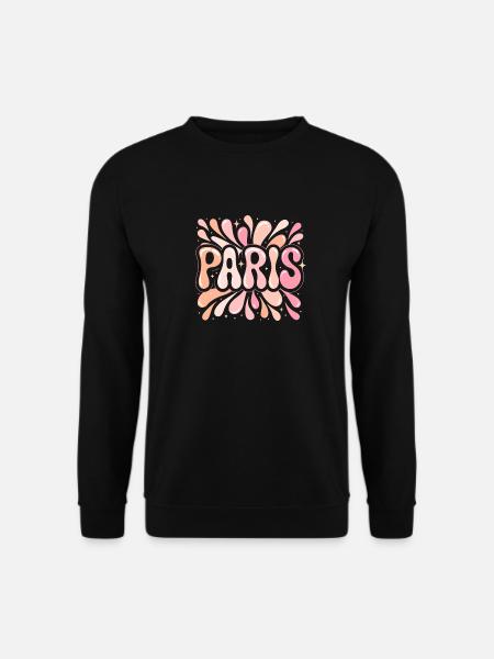 Paris Pastel Pop Art Mädchen Chic - Unisex Pullover - Schwarz