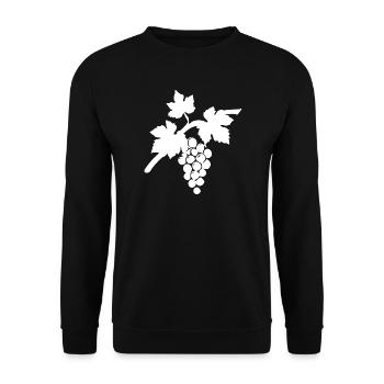 Wein Weinrebe weiß Geschenk Weintrinker  - Unisex Pullover - Schwarz - Vorne - Alina (178cm) & Michal (187cm)