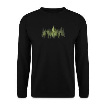Wald Bäume Wandern Outdoor Natur Camping - Unisex Pullover - Schwarz - Vorne - Alina (178cm) & Michal (187cm)