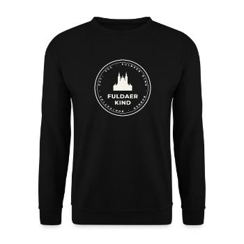 Fuldaer Kind Badge – Barockstadt Fulda - Unisex Pullover - Schwarz - Vorne - Alina (178cm) & Michal (187cm)