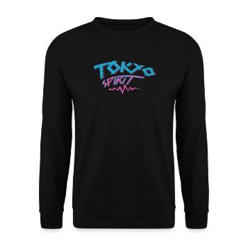 Tokio Spirit Neon-Graffiti - Unisex Pullover - Schwarz - Vorne - Alina (178cm) & Michal (187cm)