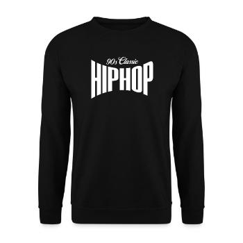90er-Jahre-Classic-Hip-Hop-Logo - Unisex Pullover - Schwarz - Vorne - Alina (178cm) & Michal (187cm)
