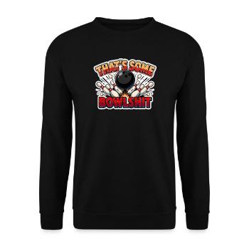 Das ist ein komisches Bowling-Wortspiel-Meme - Unisex Pullover - Schwarz - Vorne - Alina (178cm) & Michal (187cm)