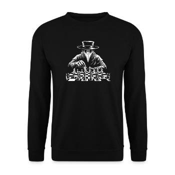Pestdoktor Schach-Gambit - Unisex Pullover - Schwarz - Vorne - Alina (178cm) & Michal (187cm)