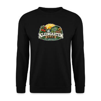 Kleingarten Club Sonnenaufgang - Unisex Pullover - Schwarz - Vorne - Alina (178cm) & Michal (187cm)