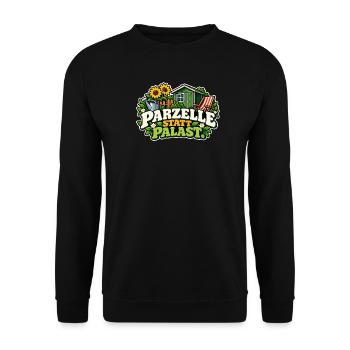 Parzelle statt Palast - Unisex Pullover - Schwarz - Vorne - Alina (178cm) & Michal (187cm)