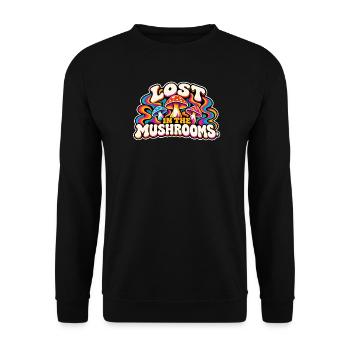 Lost in the Mushrooms - Unisex Pullover - Schwarz - Vorne - Alina (178cm) & Michal (187cm)