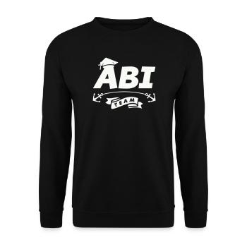 Abi Team Logo mit Ankerband - Unisex Pullover - Schwarz - Vorne - Alina (178cm) & Michal (187cm)